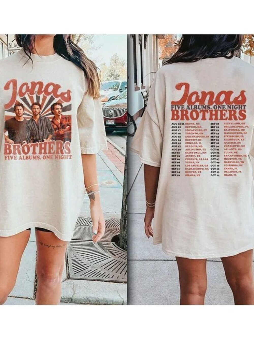 Jonas Brothers Concert Fan Double Print Gift T-Shirt